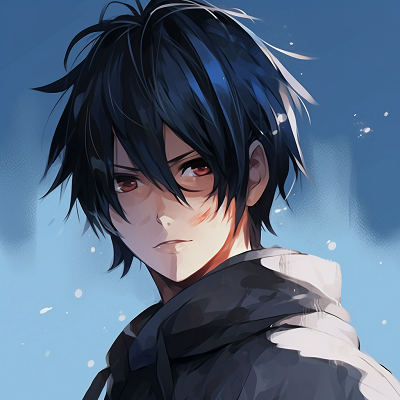 Image For Post | Sasuke Uchiha intensely glaring, sharp lines and shades of blue. anime pfp naruto inspired guys pfp for discord. - [anime pfp guy](https://hero.page/pfp/anime-pfp-guy)