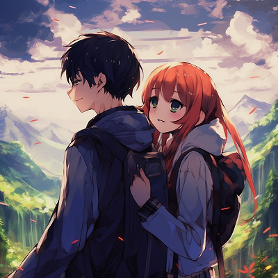 Image For Post | Anime couple laughing with a scenic backdrop, use of bright tones and soft shading. adventurous couple anime matching pfp pfp for discord. - [Couple Anime Matching PFP Inspiration](https://hero.page/pfp/couple-anime-matching-pfp-inspiration)