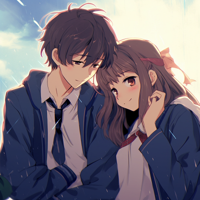 Image For Post | An enchanting anime couple from fantasy genre in flight, with brightly colored unusual outfits and dramatic, flowing hair. adorable anime pfp couple ideas pfp for discord. - [anime pfp couple optimized search](https://hero.page/pfp/anime-pfp-couple-optimized-search)
