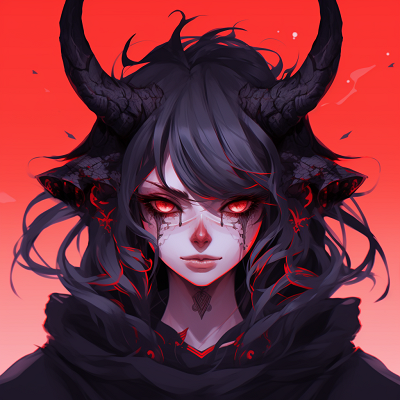 Image For Post | Anime character with demon horns, black hair and sinister smile, detailed linework and vibrant red colors. female demon anime pfp pfp for discord. - [Demon Anime PFP](https://hero.page/pfp/demon-anime-pfp)