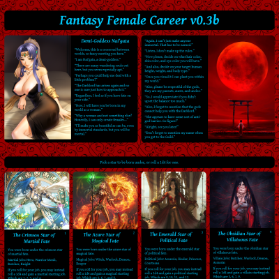 Image For Post Fantasy Female Career CYOA