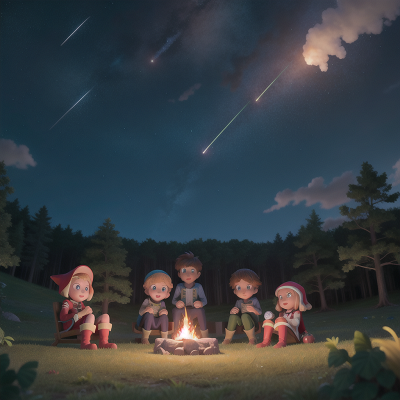 Image For Post Anime, forest, meteor shower, failure, sled, villain, HD, 4K, AI Generated Art