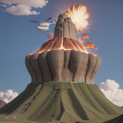 Image For Post Anime, volcano, bakery, school, chef, helicopter, HD, 4K, AI Generated Art