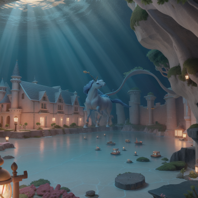 Image For Post Anime, unicorn, ancient scroll, underwater city, bus, queen, HD, 4K, AI Generated Art