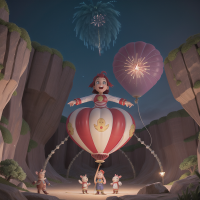 Image For Post Anime, circus, knight, cave, balloon, fireworks, HD, 4K, AI Generated Art