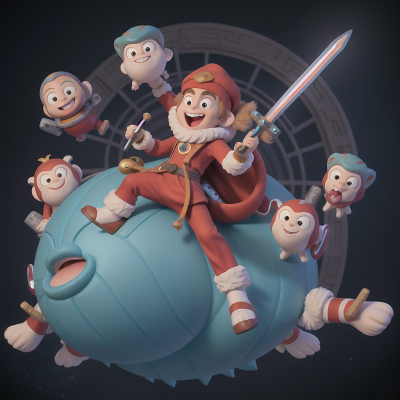 Image For Post Anime, spaceship, yeti, laughter, sword, monkey, HD, 4K, AI Generated Art