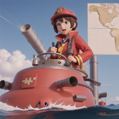 Image For Post Anime, submarine, teacher, map, firefighter, suspicion, HD, 4K, AI Generated Art