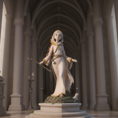 Image For Post Anime, statue, ghost, cathedral, fish, drought, HD, 4K, AI Generated Art