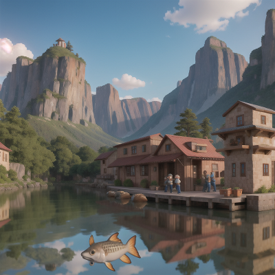 Image For Post Anime, fish, robot, mechanic, mountains, bakery, HD, 4K, AI Generated Art