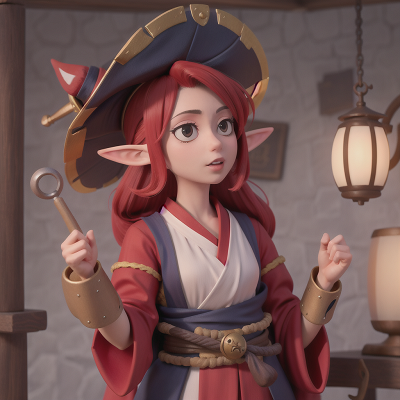 Image For Post Anime, pirate, elf, wizard's hat, dog, geisha, HD, 4K, AI Generated Art