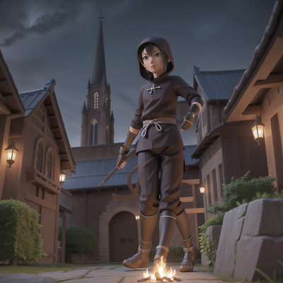 Image For Post Anime, ninja, cathedral, space, celebrating, village, HD, 4K, AI Generated Art
