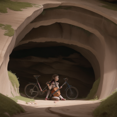 Image For Post Anime, romance, drought, bicycle, cave, violin, HD, 4K, AI Generated Art