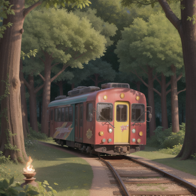 Image For Post Anime, thunder, train, taco truck, enchanted forest, suspicion, HD, 4K, AI Generated Art