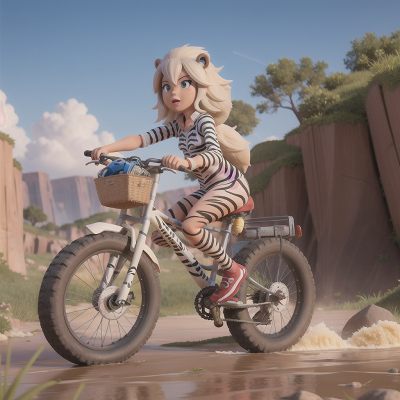 Image For Post Anime, zebra, yeti, drought, fighting, bicycle, HD, 4K, AI Generated Art