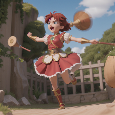 Image For Post Anime, jumping, anger, fairy dust, gladiator, drum, HD, 4K, AI Generated Art