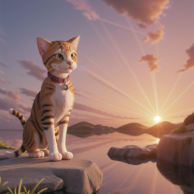 Image For Post Anime, success, sunrise, crystal, cat, fish, HD, 4K, AI Generated Art