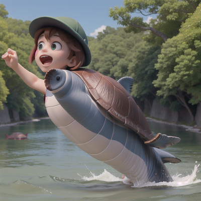Image For Post Anime, key, whale, river, turtle, hat, HD, 4K, AI Generated Art