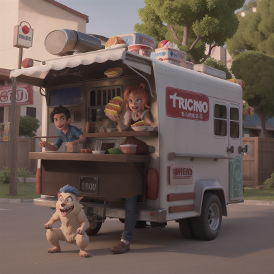 Image For Post Anime, troll, taco truck, werewolf, violin, hidden trapdoor, HD, 4K, AI Generated Art