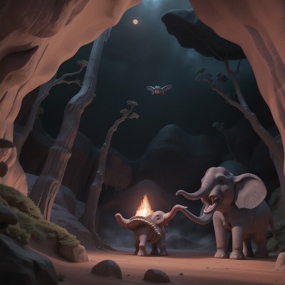 Image For Post Anime, cave, elephant, vampire, spaceship, alien planet, HD, 4K, AI Generated Art