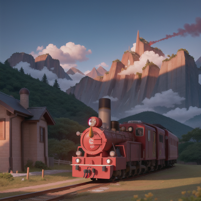 Image For Post Anime, firefighter, confusion, unicorn, mountains, train, HD, 4K, AI Generated Art