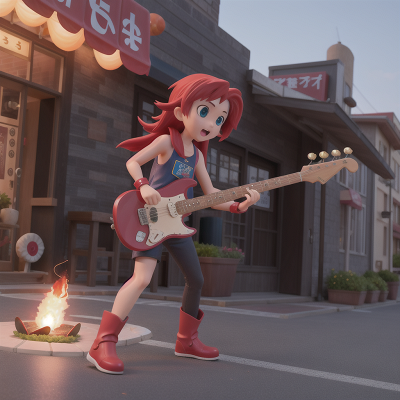 Image For Post Anime, seafood restaurant, electric guitar, tank, rocket, teleportation device, HD, 4K, AI Generated Art
