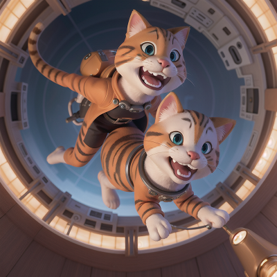 Image For Post Anime, laughter, cat, space, exploring, skyscraper, HD, 4K, AI Generated Art
