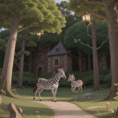 Image For Post Anime, fighting, forest, castle, zebra, enchanted forest, HD, 4K, AI Generated Art