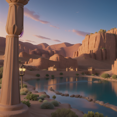 Image For Post Anime, desert oasis, lamp, mountains, invisibility cloak, farmer, HD, 4K, AI Generated Art