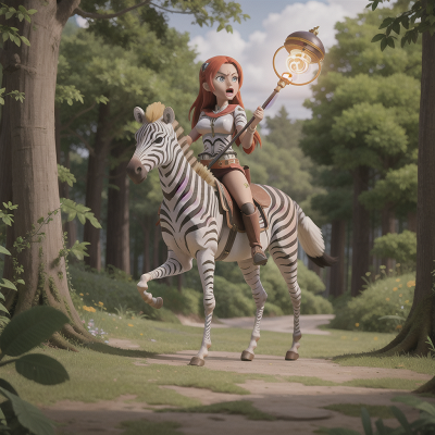 Image For Post Anime, zebra, anger, cyborg, forest, magic wand, HD, 4K, AI Generated Art