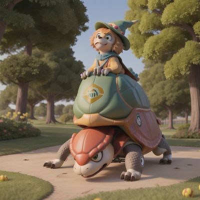 Image For Post Anime, park, griffin, celebrating, turtle, wizard's hat, HD, 4K, AI Generated Art
