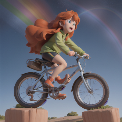 Image For Post Anime, sasquatch, stars, bicycle, rainbow, hero, HD, 4K, AI Generated Art