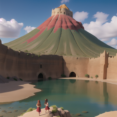 Image For Post Anime, volcano, cave, medieval castle, desert oasis, mermaid, HD, 4K, AI Generated Art