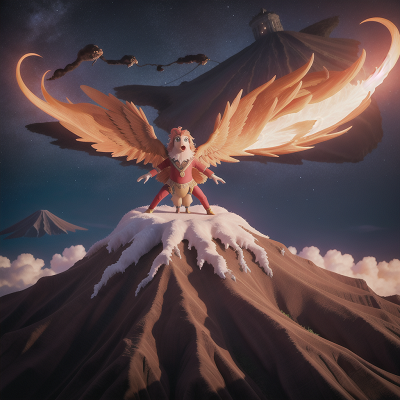 Image For Post Anime, circus, space, wizard, griffin, volcano, HD, 4K, AI Generated Art