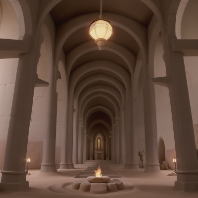 Image For Post Anime, cathedral, lamp, desert oasis, temple, archaeologist, HD, 4K, AI Generated Art