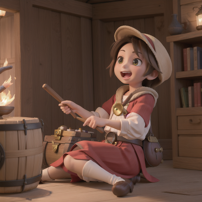 Image For Post Anime, drum, treasure chest, spell book, exploring, market, HD, 4K, AI Generated Art