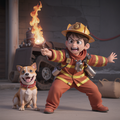 Image For Post Anime, dog, mummies, anger, singing, firefighter, HD, 4K, AI Generated Art
