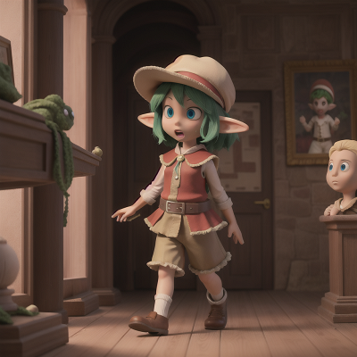 Image For Post Anime, hat, elf, museum, zombie, thunder, HD, 4K, AI Generated Art