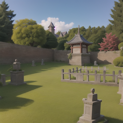 Image For Post Anime, castle, samurai, drum, haunted graveyard, garden, HD, 4K, AI Generated Art