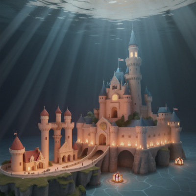 Image For Post Anime, underwater city, harp, circus, bear, castle, HD, 4K, AI Generated Art
