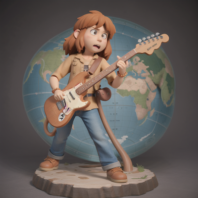 Image For Post Anime, confusion, statue, electric guitar, cavemen, map, HD, 4K, AI Generated Art