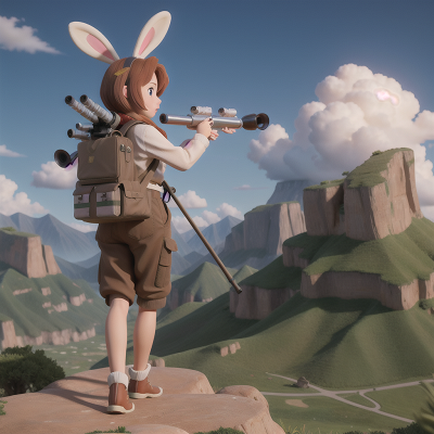 Image For Post Anime, holodeck, rabbit, telescope, bravery, mountains, HD, 4K, AI Generated Art