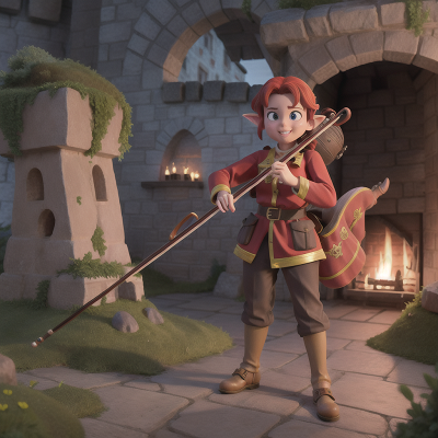 Image For Post Anime, violin, medieval castle, firefighter, cave, goblin, HD, 4K, AI Generated Art