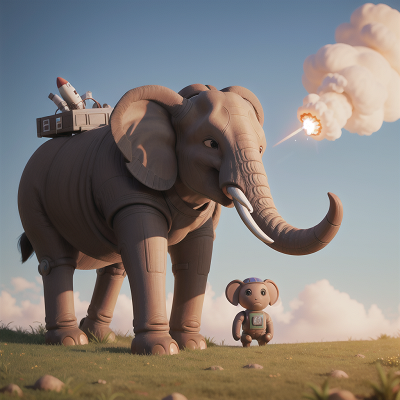 Image For Post Anime, farmer, elephant, robot, rocket, fog, HD, 4K, AI Generated Art