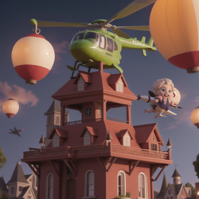Image For Post Anime, helicopter, haunted mansion, carnival, fish, scientist, HD, 4K, AI Generated Art