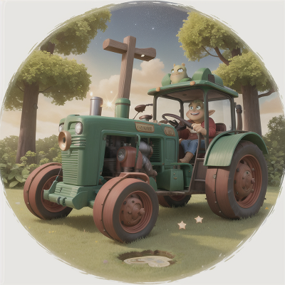 Image For Post Anime, ogre, tractor, enchanted mirror, stars, map, HD, 4K, AI Generated Art