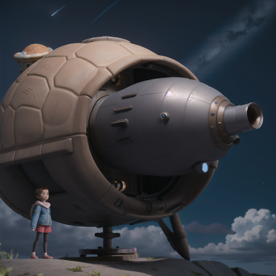 Image For Post Anime, spaceship, moonlight, turtle, telescope, bus, HD, 4K, AI Generated Art