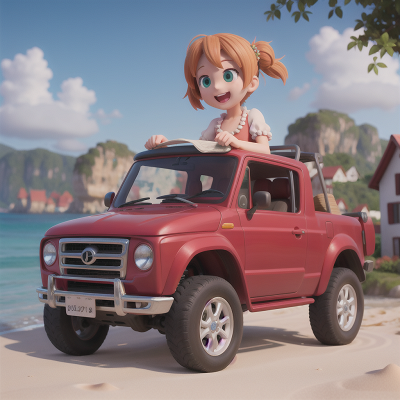 Image For Post Anime, village, joy, car, map, beach, HD, 4K, AI Generated Art