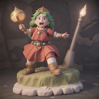 Image For Post Anime, dwarf, princess, hovercraft, anger, statue, HD, 4K, AI Generated Art