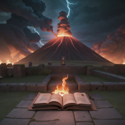 Image For Post Anime, thunder, book, maze, zombie, volcano, HD, 4K, AI Generated Art