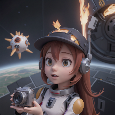 Image For Post Anime, space station, robot, hat, phoenix, camera, HD, 4K, AI Generated Art